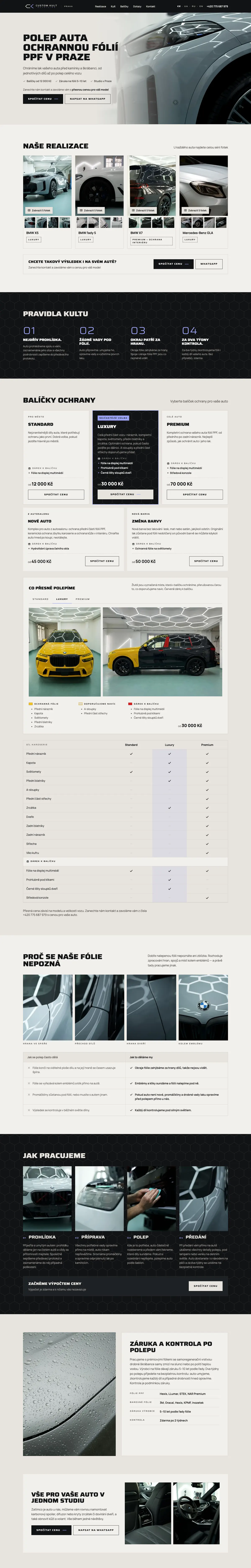 Landing page: customkult.cz