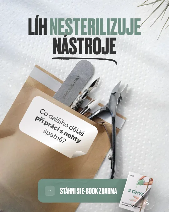 Reklamní kreativa pro Adele Nail School — „Líh nesterilizuje nástroje“